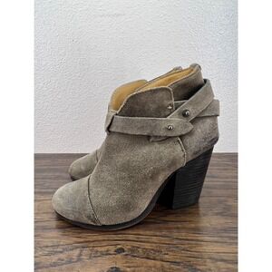Rag & Bone Women's Boots Size 6 Brown Distressed Harrow Suede Block Heel EU 36